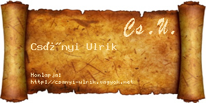 Csányi Ulrik névjegykártya